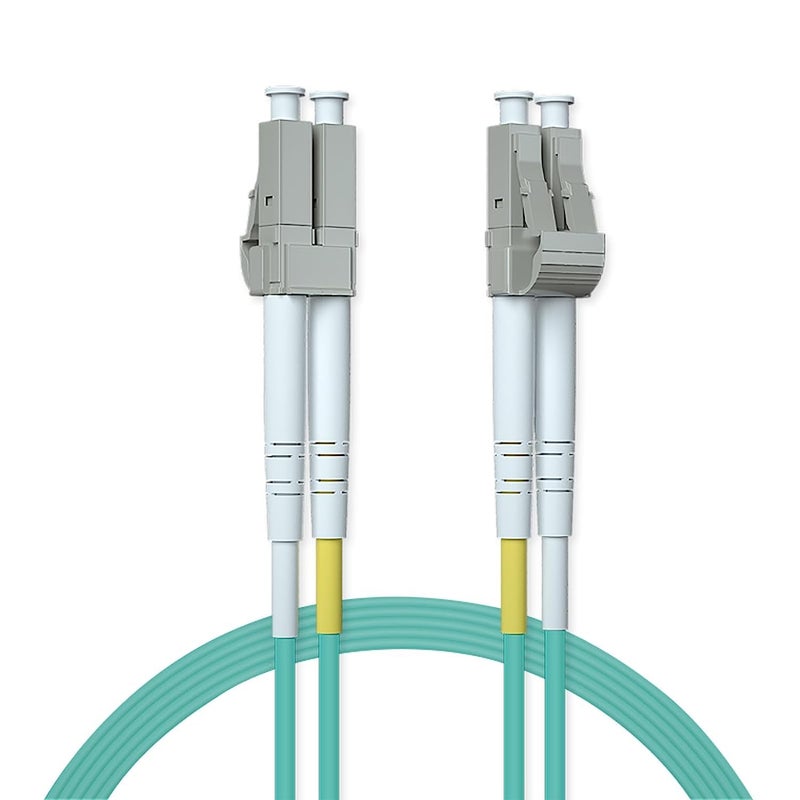 ipolex OM3 LC to LC Fiber Patch Cable, 10G Multimode Fiber Duplex LC 50/125Î¼m Fiber Optic Cable Cord, LSZH 10 Meter(33ft), Aqua - Image 1